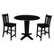 International Concepts 42 in. Solid Wood Dual Drop Leaf Dining Table with 2 Counter Height Stools in Black K46-42DPT-23B-S102-2 - alternate 1